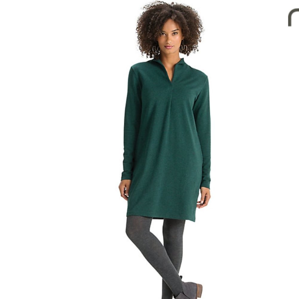 Nau Elementerry mock v dress BLACK